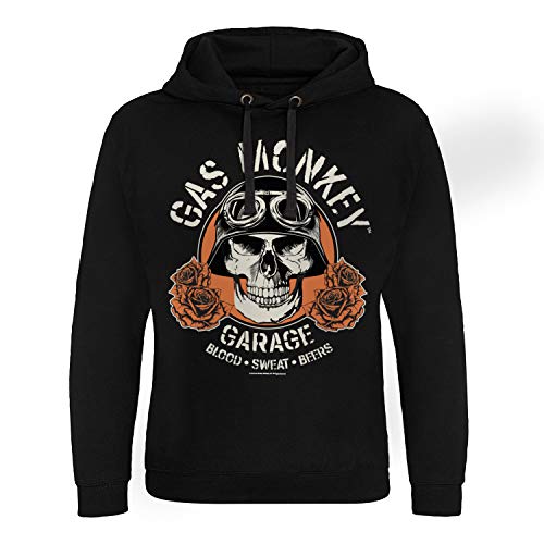 Gas Monkey Garage Officiellement sous Licence Skull Epic Sweat à Capuche (Noir), X-Large