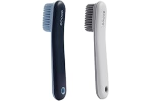 MEIJMJIA - Waschbürste, Reinigungsbürste mit extra harten Borsten, zum Reinigen von Kleidung, Schuhen, Fliesen, Küche, Bad (Weiß/mit Griff/2PCS)