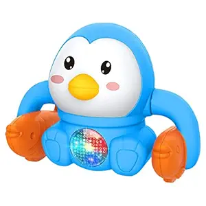 PLUSPOINT Baby Toys 6 to 12 Months Musical Toys Dancing Penguin with 360?Roll & Glow, Music and Light Baby Toys 3-6 Months Crawling Toys for Baby Boy Girl Gifts (Penguin)