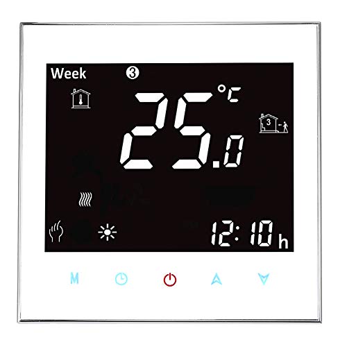 Preisvergleich Produktbild Sgaoliy Heimelektronik Wasserheizung LCD-Touchscreen-Thermostat Programmierbarer TemperaturreglerProgrammierbarer ThermostatAccuracy of 1°C Weiß