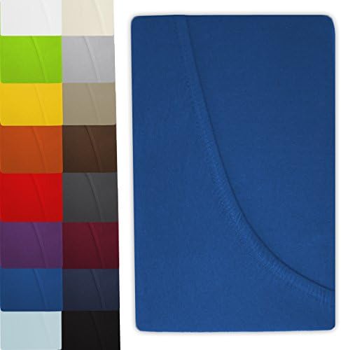 Luxoon Jersey Fitted Sheet Bed Linen, Series Available In 16 Modern Colours and 5 Different Sizes, royal blue, Doppelpack Kinderspannbettlaken 70 x 140 cm