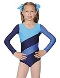 Three Tone Gymnastics or Dance Leotard by Roch Valley - HOP (11-13 Years, Navy/Kingfisher/Royal)
