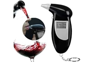 Ardentity Ethylotest Alcootest Electronique, Portable Numérique avec Ecran LCD d'Affichage, Alcotest Numerique homologué Haute Sensibilité avec 4 Embouchures, 1 Porte-clés