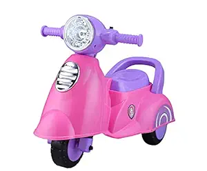 Toyzoy Manual Push Scooter Ride On with Music & Light for Kids|Boys|Girls Age 2 to 5 Years, TZ-3001 (Pink and Purple)
