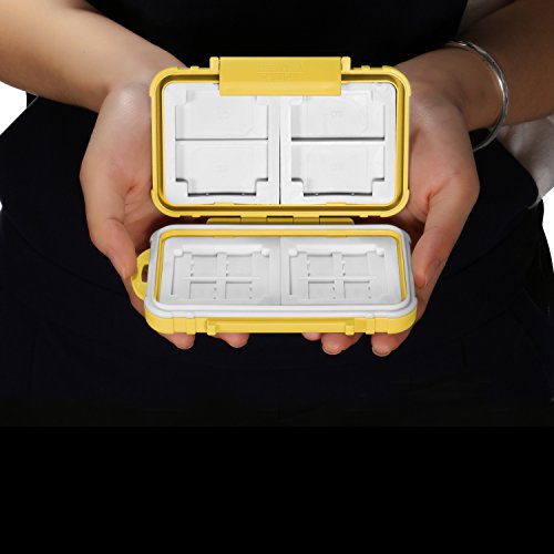 Neewer 14 Schlitze Speicherkarten-Etui-Halter, haltbarer wasserdichter Anti-Schock Speicherschutz-Karten-Etui für 10 Mikro-Sd-Karten / 10 TF Karten / 2 CF Karten und 4 SD Karten / 4 XD Karten / 2 CF Karten (Gelb) - 6
