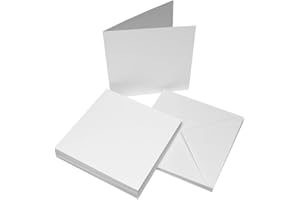 Craft UK 863 8 x 8 inch Card and Envelope pack of 25 - White,20.8 x 20.8 x 20.8 cm