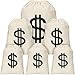 Produktbild Frienda 6 Stücke Dollar Zeichen Geld Tasche Leinwand Kordelzug Halloween Cosplay Tasche für Halloween Cosplay Party Lieferungen (Größe 1)