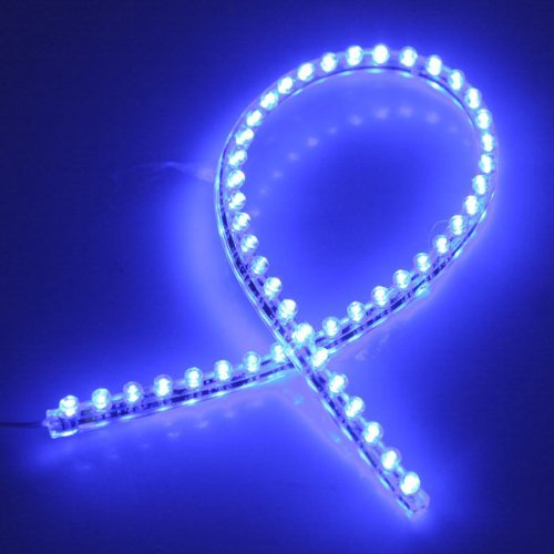 Tira con 48 luces LED de color azul, de PVC, impermeables, para pecera, acuario o para coche