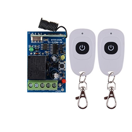 Lejin 1 Channel DC 12 V Wireless Remote Control Transmitter – Wireless Transmitter with Radio Receiver Radio Holder for Door Controls, Hub, Lighting Fountain Receiver Transmitter Wireless Remote Control Switch Remote Switch Programming For Garage Door Window Light Lamp
