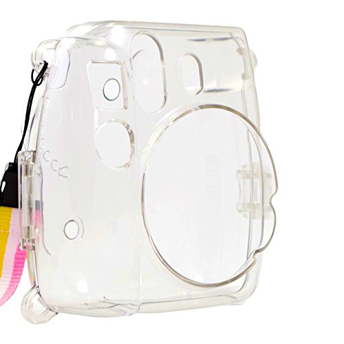 Alohallo Instant Mini 8 Transparent Case with Camera Shoulder Strap and Cleaning Cloth - Transparent