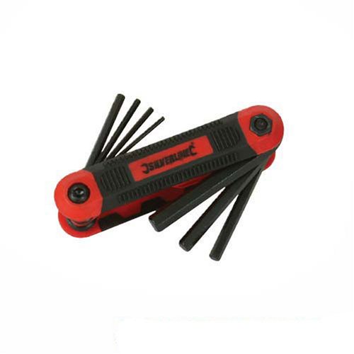 Silverline 656597 Klappbare Profi-Innensechskantschlüssel, metrisch, 8-tlg. Satz 1,5 – 8 mm