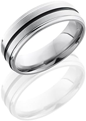Titanium, Grooved Satin Polished Wedding Band (sz T)