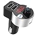 Produktbild WYFFYFF Bluetooth-FM-Transmitter fürs Auto, kabelloses Kfz-Radio-Transmitter-Adapter-Empfänger-Kit mit Freisprechfunktion und Zwei USB-Kfz-Ladeanschlüssen (5 V / 2,1 A & 1A)