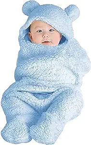 BRANDONN Baby Blankets New Born Pack of Hooded Wearable Swaddle Wrappers Cum Blankets for Baby Boys and Baby Girls