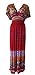 Produktbild Hippie Boho Kleid Maxikleid rot bedruckt Einheitsgröße 36 38 40 42 44 F-622