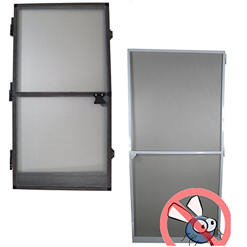 Fliegengitter Tür Größe und Farbe wählbar - Insektenschutz Alurahmen Fliegenschutz Mückenschutz weiß braun (120 x 240 cm, Weiß)