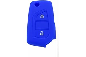CAR PASSION Cover Guscio Chiave Compatibile Con Toyota Citroen Peugeot Silicone 2 Tasti Portachiavi Custodia Morbido Protezione Telecomando Auto 6 COLORI di qualità (blu)