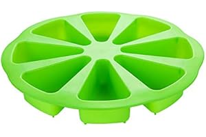 Sharharge Silicone 8 Triangle Cavity Portion Cake Mould Slices Muffin Pan Pizza Slices,Silicone Portion Cake Molds Pizza Pan for Baking Silicone Baking Moulds (Green)
