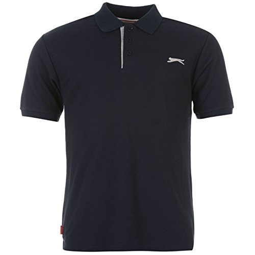 Slazenger Hombre Camisa Polo Plana Manga Corta Azul Marino XXXL