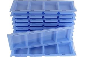 MEDI-INN+ 10-pc Dispenser-Medicine Medi-Inn Portapillole Portapillole Mit 4 Scomparti - blu, XL-Spezial