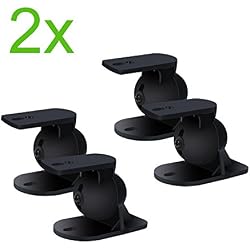 Incutex 4 piezas (2 pares) soportes de pared universales para altavoces p. ej. Teufel, Bose, Yamaha, Bosten etc, negro
