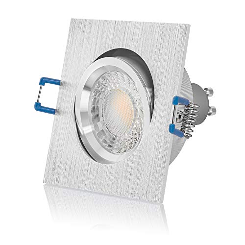 Preisvergleich Produktbild 5 x LED Einbaustrahler Set dimmbar & schwenkbar inkl. Einbaurahmen 230V 7W GU10 warm-weiß (3000K 5er Set)