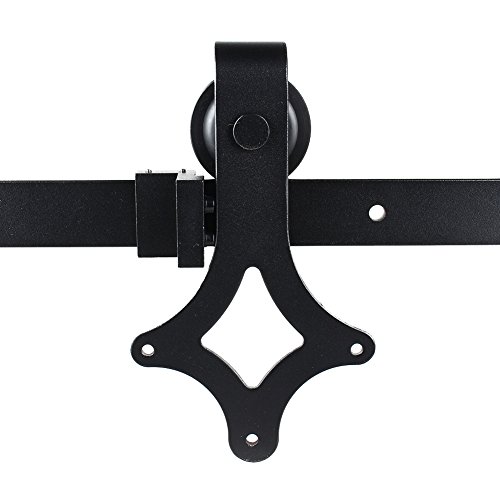 200cm Blume-Typ Schiebetürbeschlag Schiebetür Hängeschiene Flaschenzug Schiebetürsystem Komplett-Set für Schiebetüren Innentüren Trennwände und Wandschränke Edelstahl (200.0cm) - 5