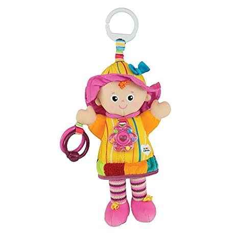 TOMY Lamaze milie Mon Amie L27026 Peluche Bb Clip pour Berceau ou Poussette Jouet dveil Bb avec 2 Anneaux Hochet Bb Jouet ducatif Multicolore Convient ds la Naissance