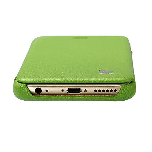 iPhone 6 Case, iPhone 6S Case, Jisoncase Ultra Slim Magnetic PU Protective Leather Flip Case Cover for iPhone 6 / 6S [Handmade] [Magnets Built in ] Grass Green JS-IP6-32H70