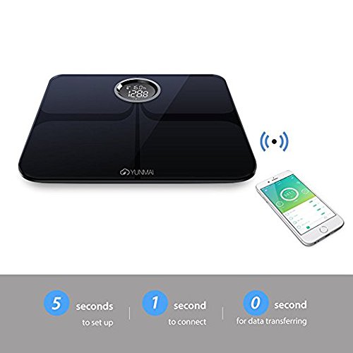 YUNMAI Premium Version Smart Bluetooth Personenwaage mit KörperfettDigital Scale Körper Zusammensetzung Monitor BT4.0 mit extra großem Display Free APP für Android 4.3 iOS 8.0 Smartphones - 8