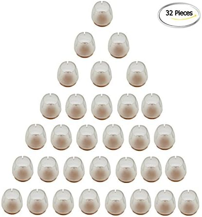 Damowa 32Pcs Chair Leg Caps Furniture Pads Table Feet Covers Floor Protectors Silicone Round