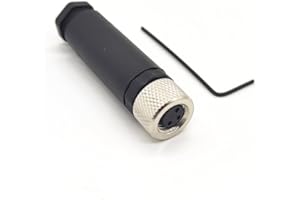 Elecbee M8 3 Broches Mâle Connecteur, M8 3 Pin Aviation Industrie Connecteur Droit IP67 A code Capteur Mâle Installable sur Le Terrain M8 3 Core Accessoires de étanches