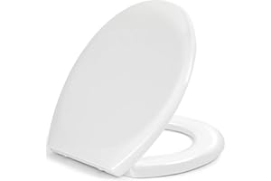 PIPISHELL Toilet Seat, Soft Close Toilet Seats White with Quick Release for Easy Clean, Top Fixing, Stay Tight Toilet Lid Oval Shape, Heavy Duty Urea-Formaldehyde Anti-Bacterial Material with Stainless Hinges