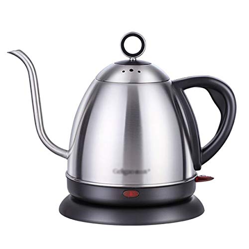 SYF Bouilloire lectrique En Acier Inoxydable, Thire Longue De 8 Mm, Mise Hors Tension Automatique, 1 L A+ (Couleur : Silver)