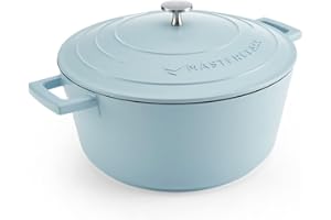 MASTER CLASS MasterClass Casserole avec couvercle, grand modèle 5L/28 cm, en fonte d'aluminium légère, compatible avec la plaque à induction et le four, bleu ciel