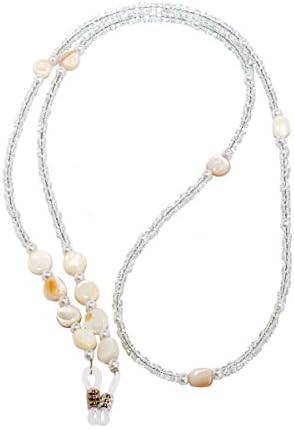 Rainbow Eyeglass Holder Sunglasses Spectacles Bead Chain Neck Lanyard Cord / RC02-Pearl (Pearl Rice)