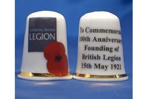 BIRCHCROFT CHINA China Collectible Thimble - British Legion 100 Years Commemorative with Free Box