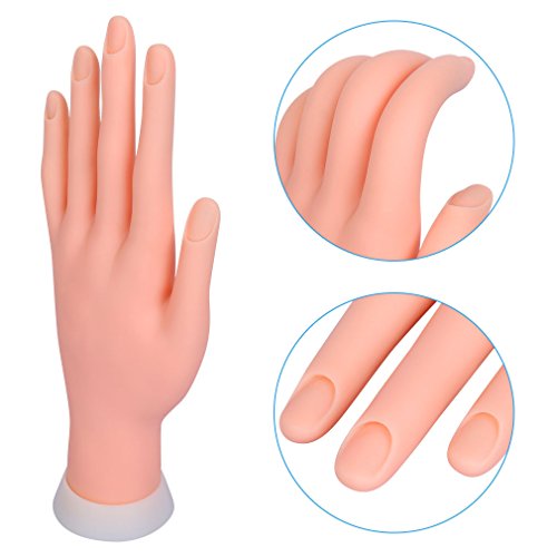 Elite99 Duable Trainer Training Movable False Model Hand Plastic Flectional Nail Art Acrylic Tip DIY Manicure Tool Claybank