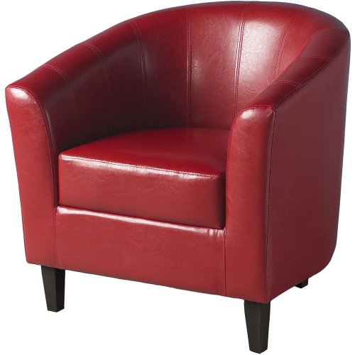 Tempo Tub Red Faux Leather Tub Chair arm chair