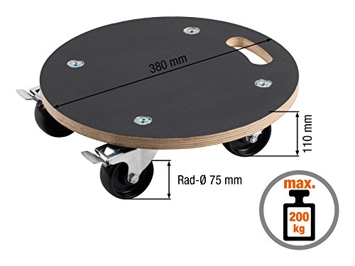 Meister Transportroller Ø 380 mm, 200 kg, Siebdruck, PA, Feststeller, 822040 - 2