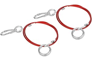 Multibros Lot de 2 cordes de rupture de 1 m - Câble de sécurité pour remorque, caravane et remorque de cheval - Câble de frein de qualité supérieure Ø 2 mm avec gaine robuste - Corde de capture avec