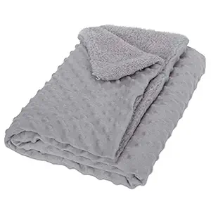 Pokory Blanket for Babies Super Soft Micro Cotton Plain Grey 202 Reversible A/C Blanket|Winter for Kids Children Gift Item Single Bed|Age from 1 to 6 Years (50inches x 38 Inches)