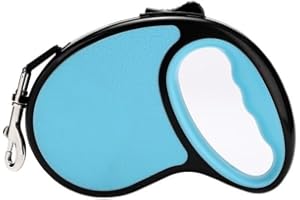 ANNA FLOWERS Guinzaglio Retrattile Allungabile per Cani Flessibile per Addestramento e Passeggiate, per Cani Piccoli, Medi e Grandi (5 Metri, Rosso) (azzurro)