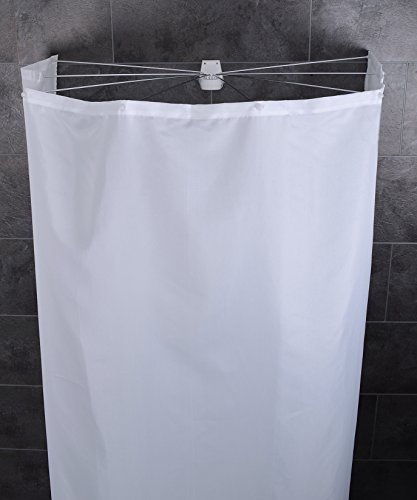Ridder 583010-350 Duschspinne, Duschfaltkabine, Ombrella mit Textilduschvorhang, weiß - 2