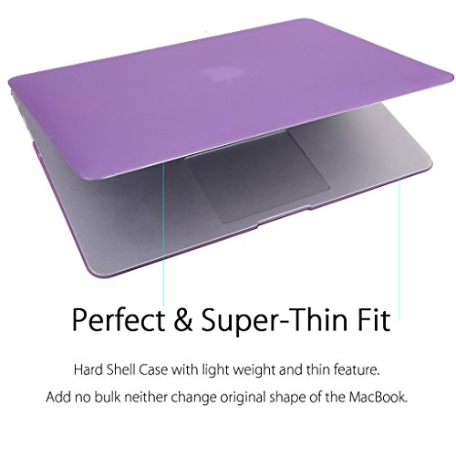 Ueswill Schutzhülle für MacBook, glatte und weiche Hartschale, inklusive Mikrofasertuch violett MacBook Air 11″ - 4