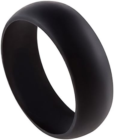 Silicone Wedding Ring Bands for Women Men, 4 Pack &amp; Singles, Solf Silicone Rubber Band Rings Gift, Fit for Sports, Fitness, Outdoors (Black, 8)
