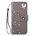 Produktbild Sweau Galaxy J7 2018 Handyhülle, Ultra Dünn PU Leder Flip Cover Wallet Schutzhülle mit Strass Butterfly Muster Innere Silikon TPU Hülle mit Lanyard Strap Lederhülle für Galaxy J7 2018