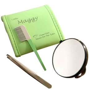 Mini 20x Magnifying Mirror with tweezers and Comb - Little Maggy ...