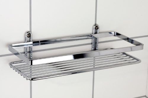 SATINASingle Rectangle Chrome Shower Caddy 25x11x4cm Made in Sweden