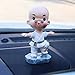 Produktbild TAOtTAO schütteln Kopf kleine mönch Ornamente Kung fu Puppe Harz frühjahr Dekoration Auto Resin Miniatur Handwerk zubehör Family Office (C)
